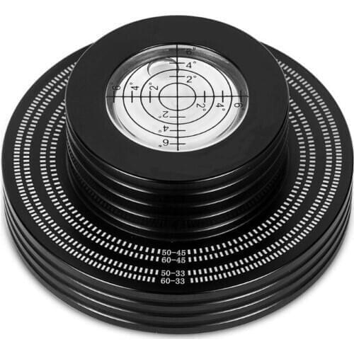 Aluminum Record Stabilizer 50/60Hz Tachometer Turntable Bubble Level LP Vinyl Disc Stabilizer