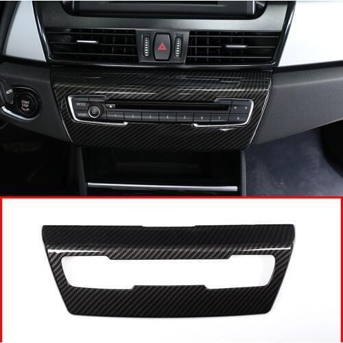 Carbon Fiber Style For BMW 2 Series F45 F46 218i 2015-2018 ABS Center Console Volume Control Panel Cover Trim Car Accessories
