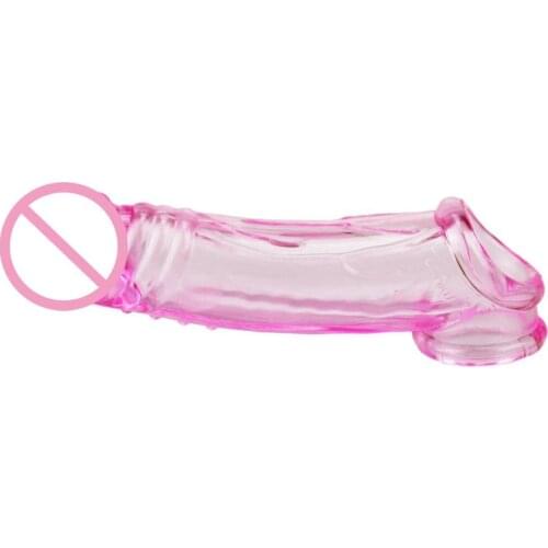 Bolder Man penis sleeve extender reusable Dual cock ring penis sleeve condom sex toys for men realistic dildo