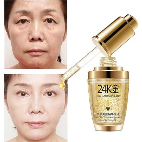 Face Serum Moisturizing Anti-wrinkle Fading Pore Anti-aging Moisturizing Brightening Firming Hyaluronic Acid Gold Skin Care 30ml