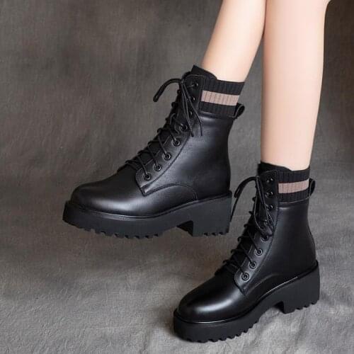 Boots Womens 2020 New Style for Winter Boots Female Students Korean-Style Platform Velvet Net Red Ins Trendy Shoes