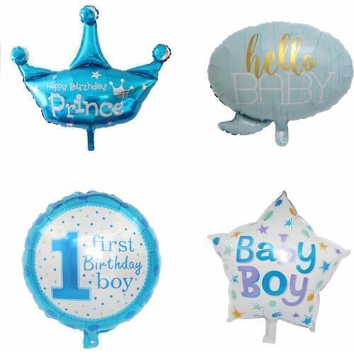 1pcs baby shower it is a boy/ girl balloons 1st birthday ballon crown bear globos birthday party decorations kids baloon