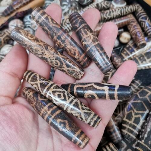 1pcs Wholesale Natural Bontiq Earth Beads Gzi Necklace Sweater Chain Bracelet Jewelry Accessories DIY Material Marquise