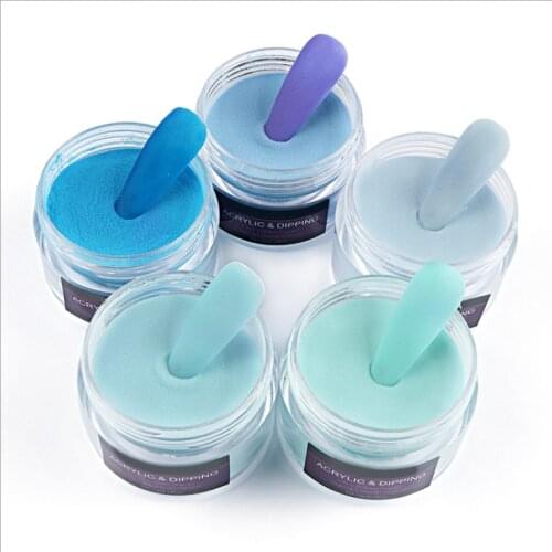 15g Acrylic Powder Blue Carved Nail Art Dipping Decoration Flakes Sequin DIY for Acrylic Nail Design