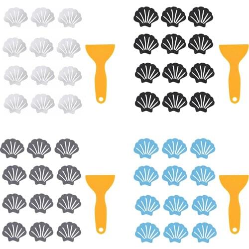 6/12pcs Anti-slip Rubber Bathroom Bathtub Non-slip Stickers Bathroom Shower Anti-slip Strip Shell Shaped Bathing Floor Sticker
