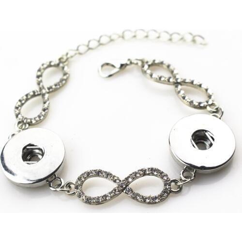 6pcs/lot infinity Snap Bracelet DIY 18mm Snap Button Charms Ginger Button Bracelet Snaps Jewelry