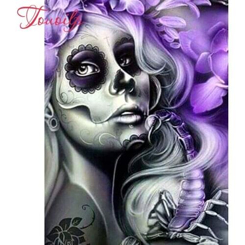 TOUOILP Full Square/Round Drill 5D DIY Diamond Painting "Skull & woman" 3D Embroidery Cross Stitch Mosaic Home Decor