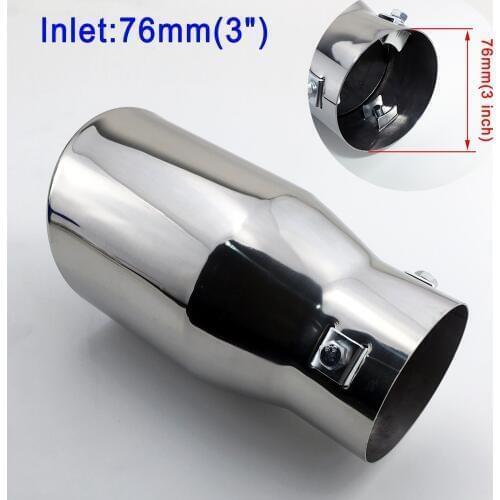 Auto Tail Pipe Muffler Tip End Rear Exhaust Silencer Cover Trim Universal 3" 76mm Inlet Car Accessories Stainless Steel