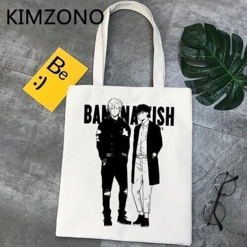 Banana Fish shopping bag reusable grocery shopper bolsa cotton canvas bag cloth bolsas reutilizables sacola sacolas