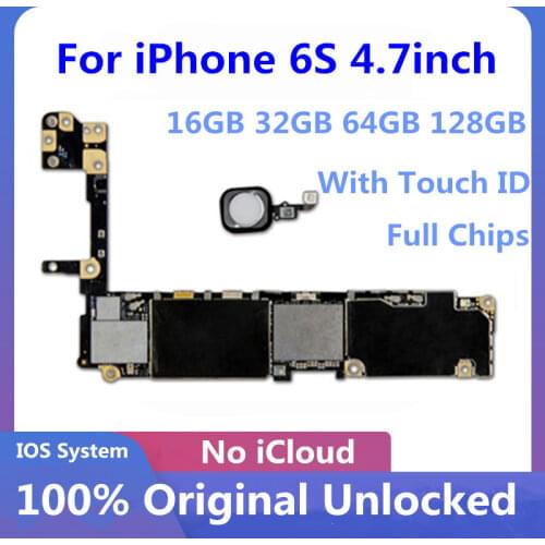 Full unlocked for iphone 6S 4.7inch With/Without Touch ID Motherboard Mainboard With Full Chips Logic Board