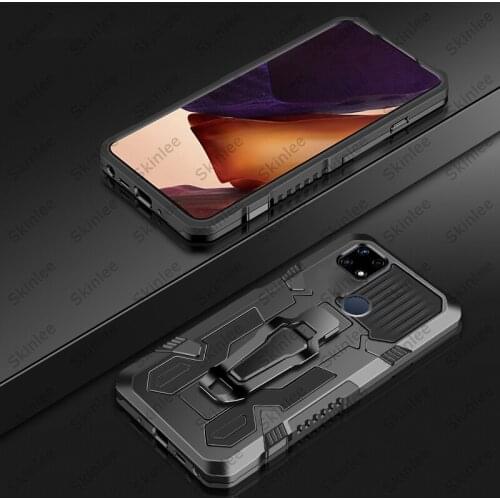Skinlee Phone Cover For Realme C21 Case Shockproof Armor Case Magnetism Bracket Back Clip Case For Realme C20 Cover