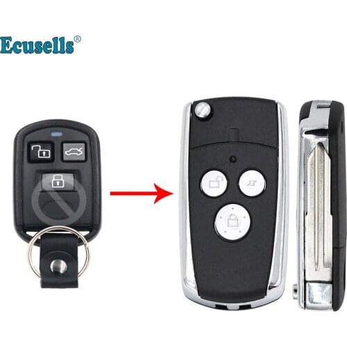 Modified 3 Button Folding Flip Car Key Shell Fob for Hyundai Elantra Santa Fe XG300 XG350 Remote Key Cover Case with Right Blade