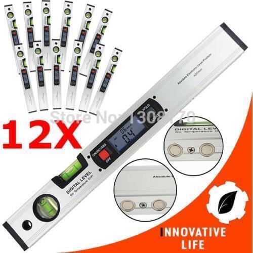12 x pieces Digital Angle Finder Spirit Level Upright with Magnets Inclinometer 360 Degree Range Digital Level Angle Finder Tool