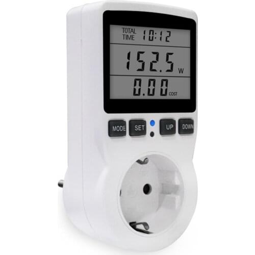 EU US BR Socket Digital Wattmeter Power Consumption Watt Energy Meter KWh AC 230V 120V Electricity With Backlights