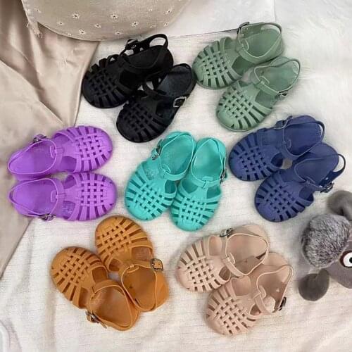 Baby Gladiator Sandals Breathable Hollow Out Shoes Pvc Summer Kids Shoes 2021 New Fashion Beach Children Sandals Boys Girls