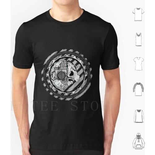 From Planet T Shirt Cotton Men DIY Print Shooter Outfit Cartoon Comic Head Hunter Fx Black White Design Vector