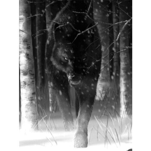 Wolf Animal Printed Canvas 11CT Cross Stitch Embroidery Complete Kit DMC Threads Knitting Hobby Handmade Craft Sales Adults