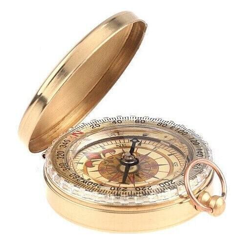 Copper shell compass north needle beautiful precision outdoor navigation at 7597