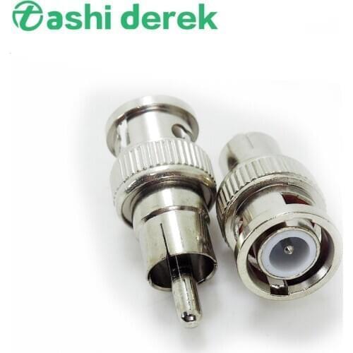 Communication Converter BNC Male To RCA Male Coax Fully Molded Connector Adapter for CCTV Camera Video Input/output