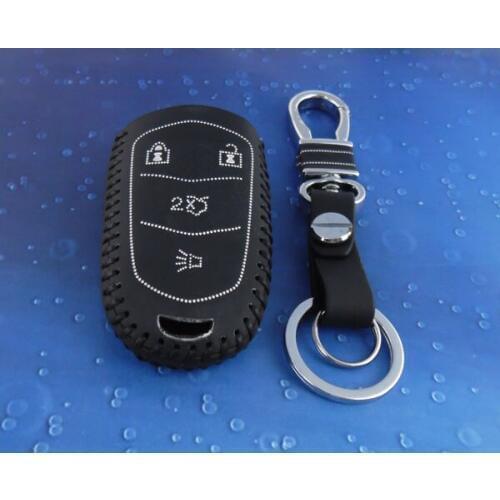 Leather for ATS-LCTS SRX XTS S Key Fob Keyless Entry Remote Transmitter case cover W