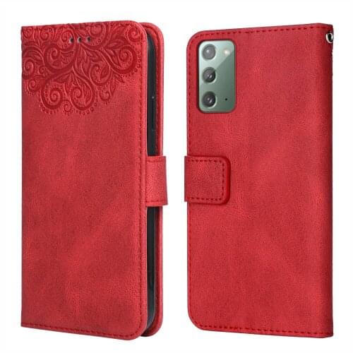 For Samsung Galaxy Note20 Flower Embossing Case N980 N980F SM-N980F 6.7''Wallet Flip Leather Case for Samsung Note20 Cover