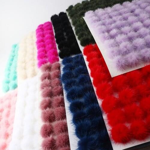 3/4 Cm Mink Hair Ball Hair Accessories Ear Hook Earrings Brooch Sandals Household Furry Handmade DIY Material Accessories 5/10pc