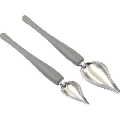 2Pcs Chef Pencil Sauce Painting Spoon Stainless Steel Cuisine Restaurant Western Food Baking Dessert Decoration Art Draw Spoons