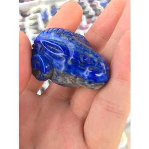 Natural lapis lazuli, crystal carved sheep skull, sheep skull pendant home decoration
