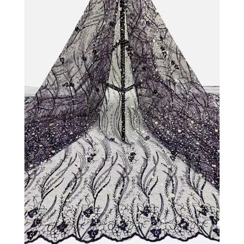 Nigerian Wedding Tulle Lace High Quality J-488889 African French Net Mesh Fabric with Sequin Fabircs