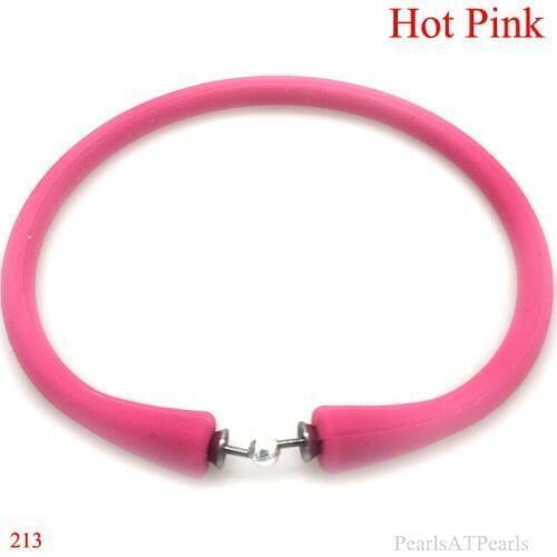 Wholesale 7.5 inches/180mm Hot Pink Rubber Silicone Band for Custom Bracelet
