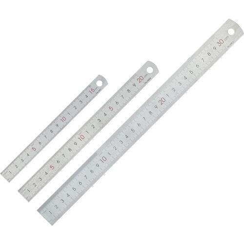 Stainless Steel Rule Straight Metal Length 15/20/30/50cm Scale Iron Rule For Primary School Students Statistics Measurement