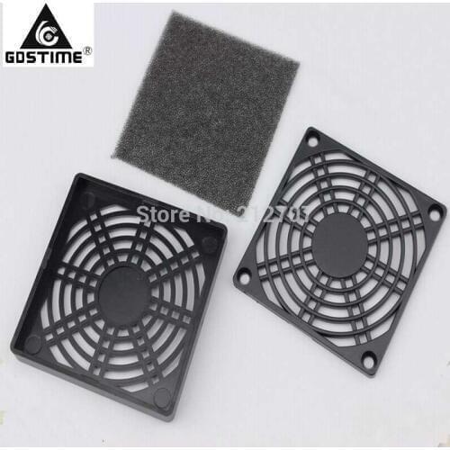 2 Pieces Gdstime Dustproof 120mm Case Fan Dust Filter Guard Grill Protector Cover PC Computer Black