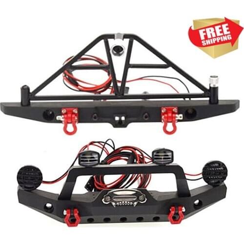 RC Radio control car metal front rear bumper led hook tire mount traxs TRX4 SCX10 Axial scx10 III AX103007 option upgrade parts