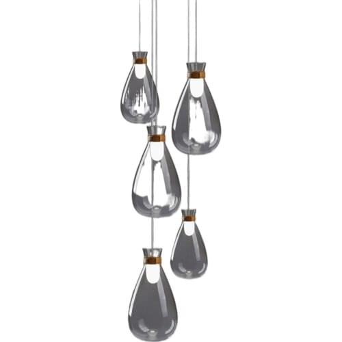 Nordic Bottle Pendant Lights Glass Luminaire Design Modern room lamp for Indoor Loft Decor Hanging Lamp Ins Internet Celebrity