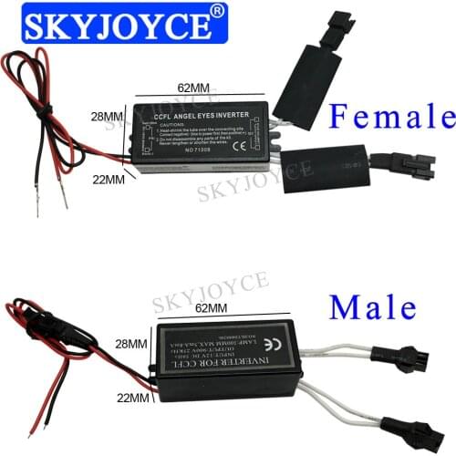 SKYJOYCE 1 PCS 12V Female Male CCFL Inverter For Angel Eyes CCFL Inverter Driver Halo Ring Spare Ballast For E36 E46 E53 E39