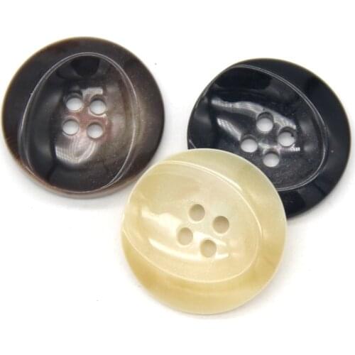 30mm Light Large Resin Horn Buttons For Clothing Women Suit Coat Jacket Handmade Beige Decorative Sewing Accessories Wholesale