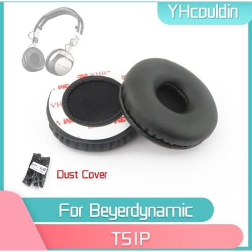 YHcouldin Earpads For Beyerdynamic T51P Headphone Accessaries Replacement Wrinkled Leather
