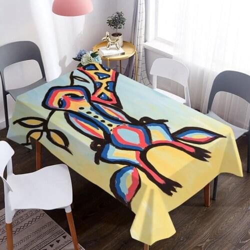 3D Tablecloth Giraffe Painting Pattern Waterproof Coffee Table Cloth Oxford Fabric Table Cover Wedding Decoration Picnic Blanket