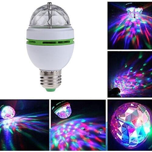 E27 Rotating Stage Light DJ Light RGB Crystal LED Ball Lamp Strobe Bulb Multi Changing Color LED Night Light For Christmas Party