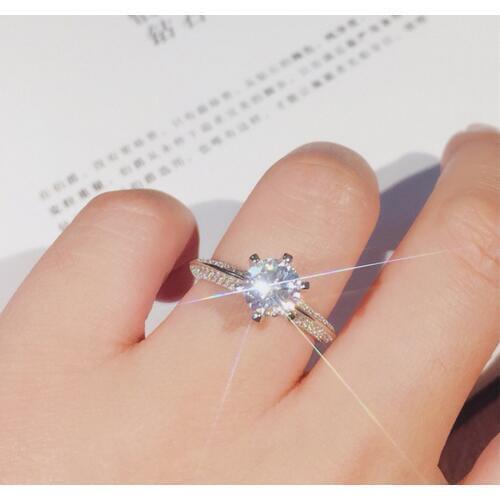 Hight Quality 100% Real 925 Sterling Silver ring Heart Arrow cut 1ct Sona 3A Zircon CZ Engagement Wedding Band Rings For Women