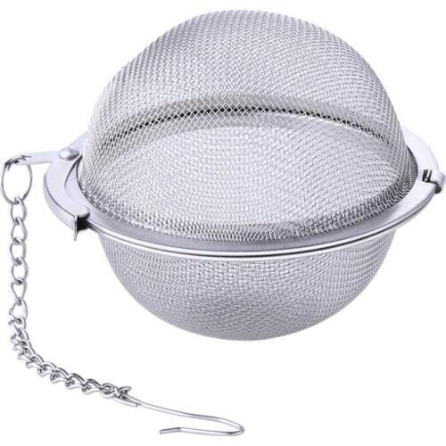 High Quality Tea Strainer 304 Stainless Steel Tea Pot Infuser Mesh Ball Filter With Chain Tea Maker Tools LX8130