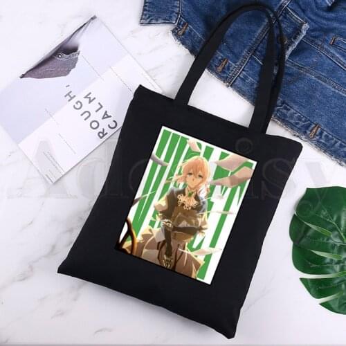 Japanese Anime Violet Evergarden Aesthetic Manga Large Capacity Storage Handbag Shoulder Bag Tote Reusable Student Bookbag