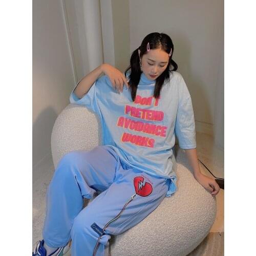 Retro printed short sleeve T-shirts womens 2021 summer new Korean casual loose sweet cool student top tees