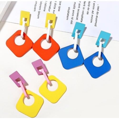 Earrings for women 2019 new trendy personality net red fashion all-around long Korean acrylic earrings earrings