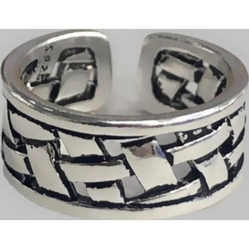 Wide Surface Weaving Twist Women Punk 2020 Jewelry Vintage Retro Adjustable Rings For Women Female Fashion