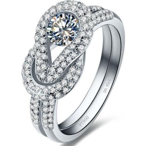 0.45 Ct Solid 14K Gold Eternal Memory Cute Certificate Moissanite Anniversary Ring For Women Wedding Jewelry For Bridal With Box