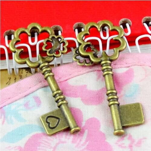 20Pcs 20*45.4MM Antique Bronze Plated Key Charms Pendants For DIY Necklace Bracelet Jewelry Accessories