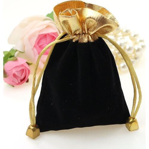 20pcs 7*9cm black Phnom Penh Velvet Bags woman vintage drawstring bag for Party/Jewelry/Gift diy handmade Pouch Packaging Bag