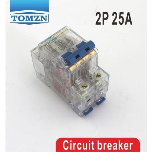 2P 25A Transparent case Mini Circuit breaker MCB DP