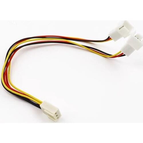 3 Pin To Dual 2/3 Pin CPU Heat dissipation Extension Power Fan cable Adapter Cable Connector 1 to 2 Y Splitter Copper Pin 22CM